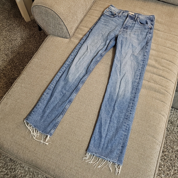 Mother The Tom Cat Ankle Fray From Out of Town Casual Denim Jeans Size 25 - Picture 2 of 10